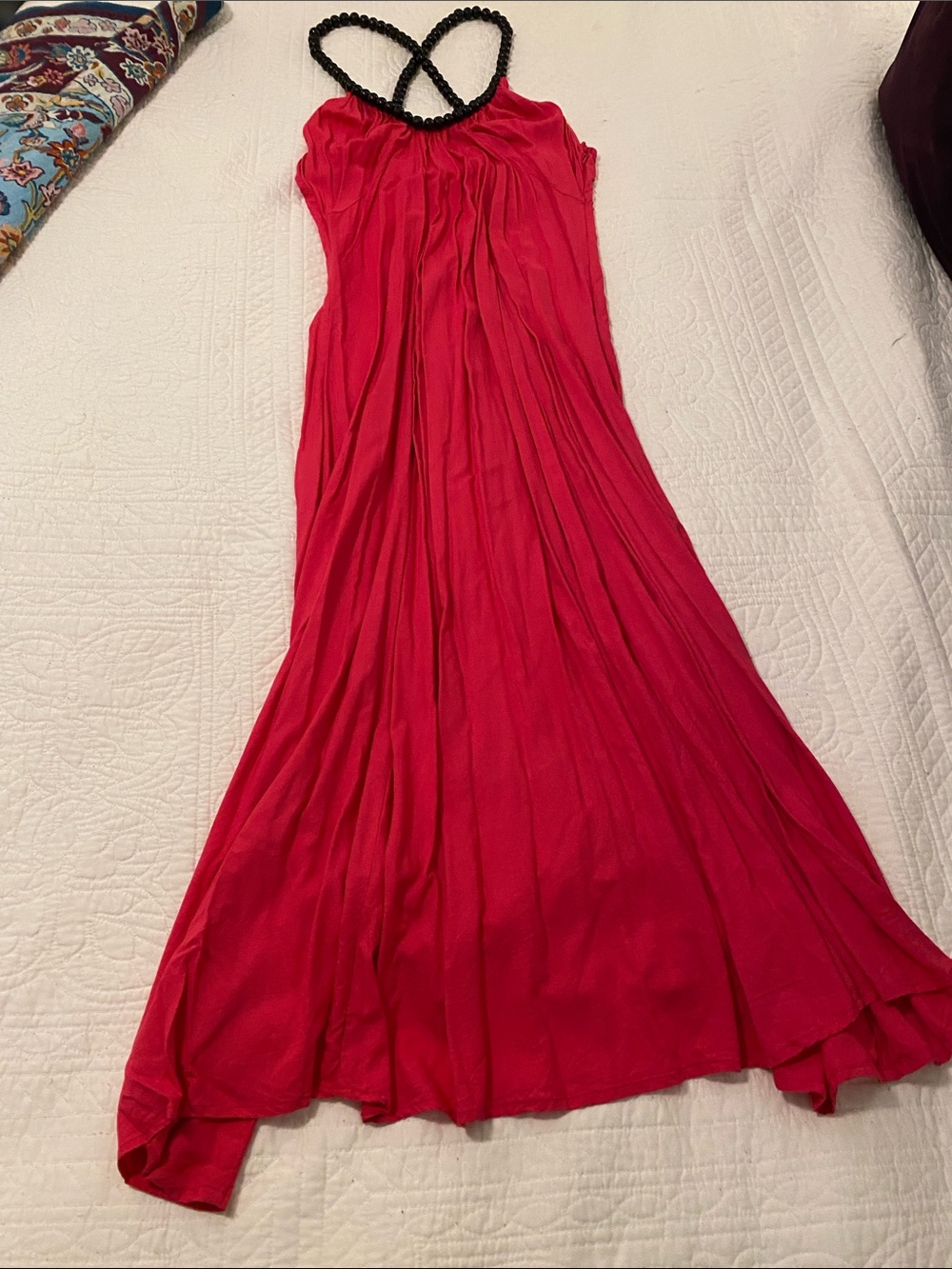 Topshop Fuchsia Maxi Dress with Braided Halter Straps